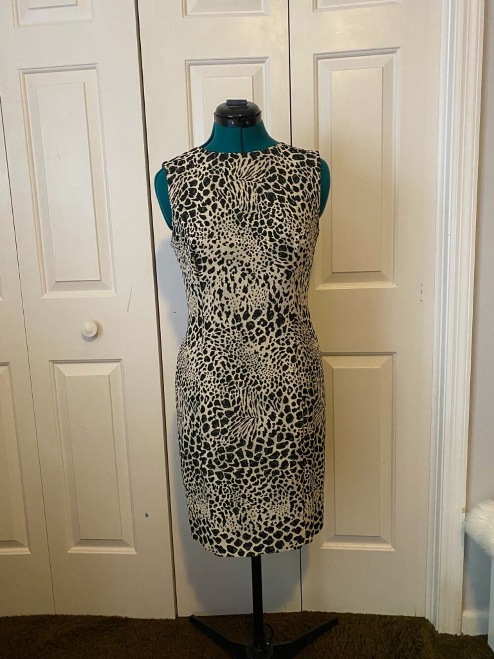 Jaeger Sheath Animal Print Dress - Made in Great Britain